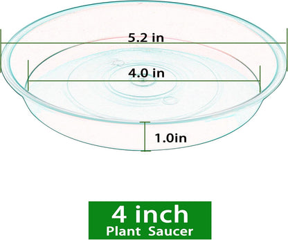 6 Pack Plant Saucer 4 5 inch (4 inch Base), Heavy Sturdy Plant Drainage Tray for Indoors (5 inch, Chocolate)