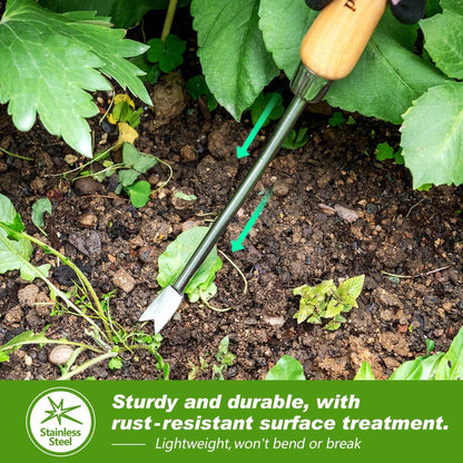 Berry&Bird Dandelion Weeding Tool Crack Weeder Manual Hand Weeder, V-Shaped Fork Easy Weed Removal & Uprooting, Garden Weed Puller Tool for Patio Lawn Yard