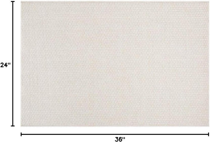 Easy Jute Door Mat 2x3 Indoor Outdoor Natural Rugs Solid Fiber Rug Woven Area Rug Boho Easy Clean Inside Carpet for Living Room Bedroom Dining Room Hallway or Outdoor Patio Porch (2 X 3 Bone)