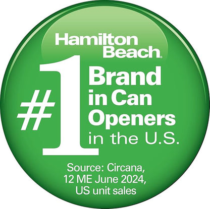 Hamilton Beach Extra-Tall Electric Automatic Can Opener with Easy-Clean Detachable Cutting Lever, Cord Storage, Knife Sharpener, Brushed Stainless Steel (76700)