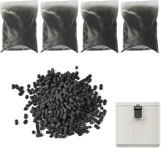 4-Pack (2 pounds) Activated Charcoal Filter Refill for Vitamix FoodCycler Filters Kitchen Waste Composters, Replacement Activated Carbon for Vitamix FC-50-SP FoodCycler Filters, Fit for Eco 5