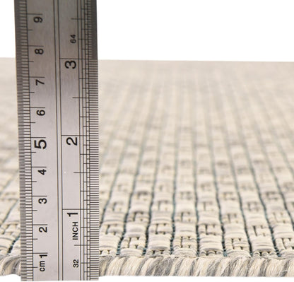 Unique Loom Collection Casual Transitional Solid Heathered Indoor/Outdoor Flatweave Area Rug (2' x 8' Runner, Light Gray/Ivory)