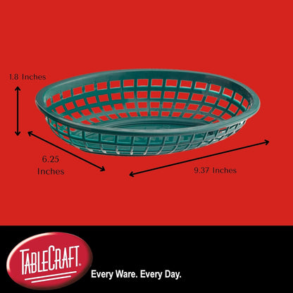 TableCraft Products C1074FG Cash and Carry Basket, Oval, Green (Pack of 12)