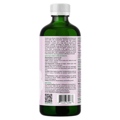 0-3-2 African Violet Fertilizer for Indoor Plants: Concentrated Plant Food – Plant Fertilizer, Bloom Booster for All Violets, Indoor Flowering Plants, Vigorous Growth and Blooming (8 OZ)