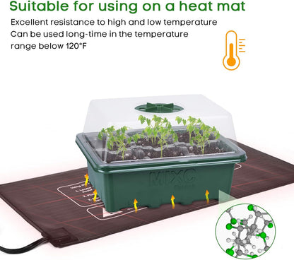 MIXC 10 Packs Seed Starter Tray Seed Starter Kit (60 Cells Total Tray) Seed Starting Trays Plant Starter Kit and Base Mini Greenhouse Germination Kit