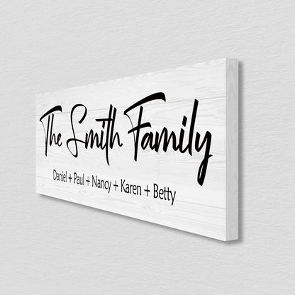 Bemaystar Personalized Family Name Wooden Sign, Rustic Farmhouse Decor - Home & Wedding Gift, 16" x 6"