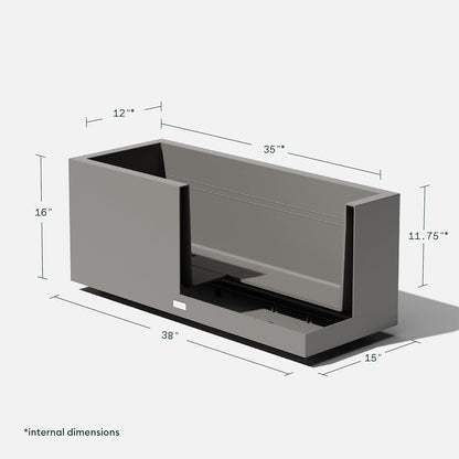 Veradek Block Series Long Box Planter - Large Rectangular Planter for Indoor or Outdoor Patio/Porch | Durable All-Weather Use with Drainage Holes | Modern Décor for Tall Plants, Flowers or Shrubs