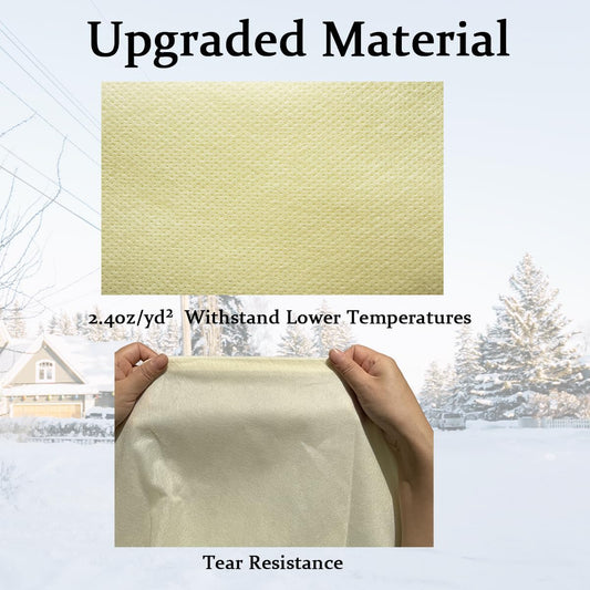 gardtree Plant Covers Freeze Protection 47.2" x 70.8" 2 Packs 2.4oz/yd², Thickened Winter Plant Frost Protection Garden Cold Weather Tree Wrap with Zipper Drawstring for Outdoor Shrub Potted Plant