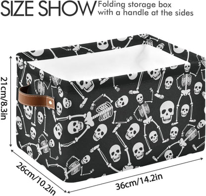 Skull Rectangular Storage Basket Organizer Bin Shelf Baskets For Clothes Gifts For Home Office Dorm