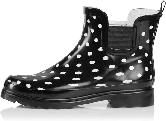 NORTY - Womens Ankle Rain Boots - Ladies Waterproof Winter Spring Garden Boot runs ½ size large