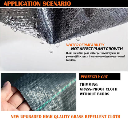 3Size Weed Barrier Landscape Fabric Heavy Duty Woven Ground Cover Weed Cloth Geotextile Fabric Driveway Fabric (3x100FT)