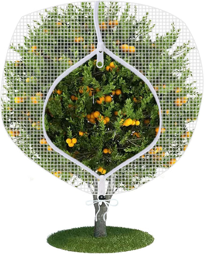 Fruit Tree Netting Covers with Zipper to Protect from Squirrels and Birds Large Netting for Fruit Trees Net Protection, White, 10' x 10', 1 Pack