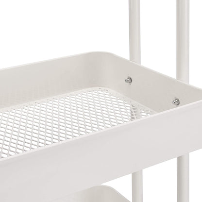 Amazon Basics 3-Tier Rolling Utility or Kitchen Cart, Lockable Wheels, Multifunctional Storage, White