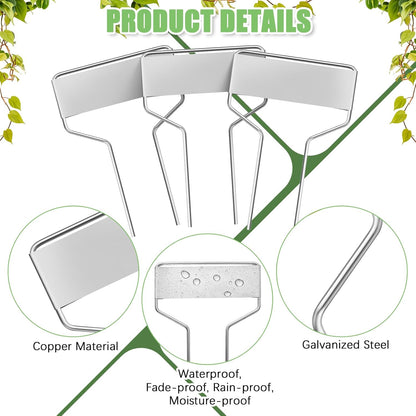 Moxweyeni 60 Pcs Metal Garden Tags Plant Labels for Garden Waterproof Plant Markers with 2 Permanent Pen Planting Nursery Tags Reusable Labels Stake for Plants(Aluminum,4 Inch)