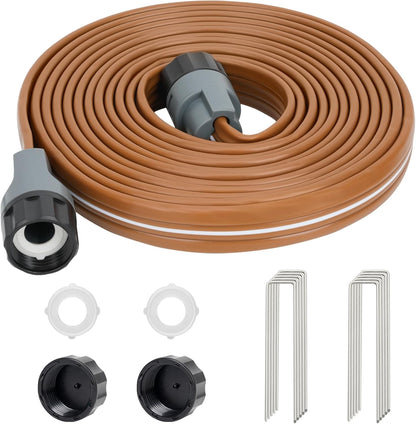 LINEX Sprinkler Soaker Hose 20 ft for Garden, Watering Hose with Holes, High-Efficiency Sprinklers System for Lawn and Garden with Staples