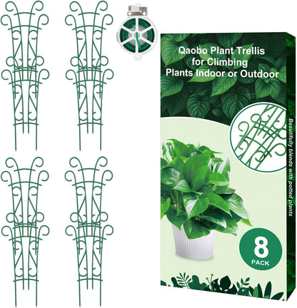Indoor Plant Trellis for Climbing Plants, 8 Pack Garden Trellis for Potted Plants Stackable Plant Trellis Plant Stakes for Indoor Plants Accessories Flower Plant Support