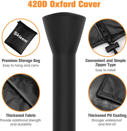 2 Pack Skizem Outdoor Patio Heater Covers with Zipper,Upgraded 420D Oxford Fabric with PU Coating Material,100% Waterproof Windproof Anti-UV Snow-Poof,36 Months of Use 89'' H x 33" D x 19" B