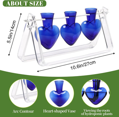 Plant Terrarium Propagation Stations with Wooden Stand Birthday Gifts for Women Plant Stand Indoor Office Home Decor