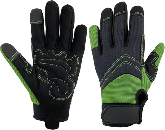 Gardening Gloves for Men and Women, Thorn Proof & Puncture Resistant Working Gloves, Gloves for Safety Work and Gardening, Gardening Gifts, Synthetic Leather Spandex Mechanic with Touchscreen Support