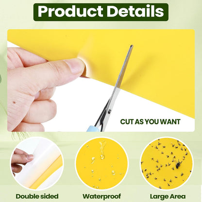 Qualirey 50 Pcs 6 x 8 Inch Sticky Traps for Plant Double Sided Sticky Trap for Gnats with Twist Ties Fly Traps for Fruit Insect Fungus Bugs Indoor Outdoor (Yellow)