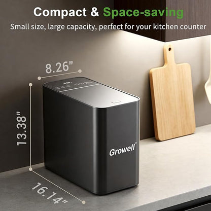 Electric Composter for Kitchen, ETL Listed, 3.2L (108 Oz) Countertop Compost Bin with Strong Brushless Motor(2X Longer Lifespan), Quiet & Odorless, Indoor Composter with LED Display, EC04