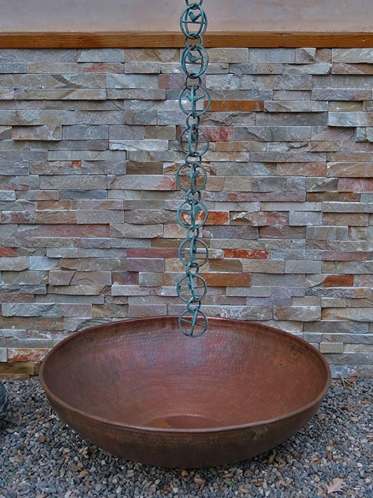 Nutshell Stores Hand Hammered Copper Basin - 18 Inch
