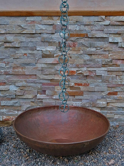 Nutshell Stores Hand Hammered Copper Basin - 18 Inch