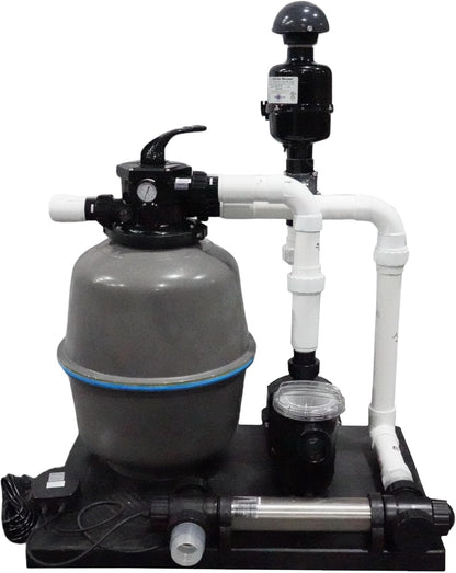 HALF OFF PONDS Simply Clear Koi Pond Filter System with 2HP Blower, UV Clarifier & 3,200 GPH Pump – Filters Ponds Up to 2,500 Gallons – Complete Kit with Bio Media, Multiport Valve, Gauge