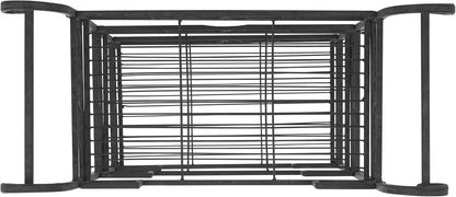 SAFAVIEH Outdoor Collection Noreen Victorian Scroll Antique Black Iron 3-Tier Shelf