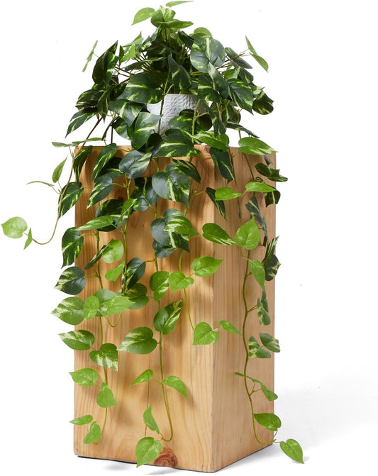 CADNLY Realistic Artificial Plants Indoor in Pot – Green Faux Hanging Plants Artificial Decor Fake Pothos Potted Home Decor Shelves Tabletop Office 1 Pack