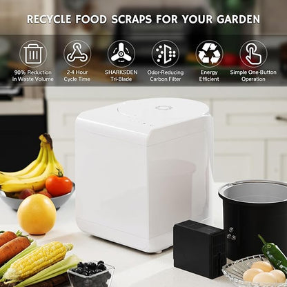 Airthereal Bundle | Revive Electric Kitchen Composter (White) and 1 Spare Bucket with Lid + 3-Pack Compostable Trash Bags,Turn Food Waste and Scraps into Dry Compost Fertilizer
