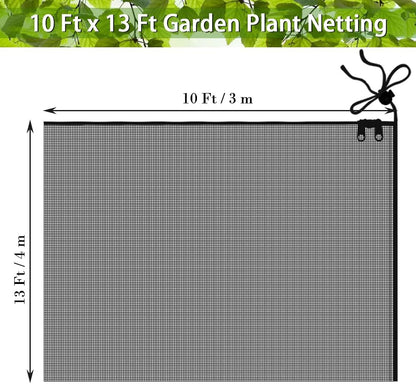 Fruit Tree Netting Covers with Zipper to Protect from Squirrels and Birds Large Netting for Fruit Trees Net Protection, Black, 10' x 13', 1 Pack