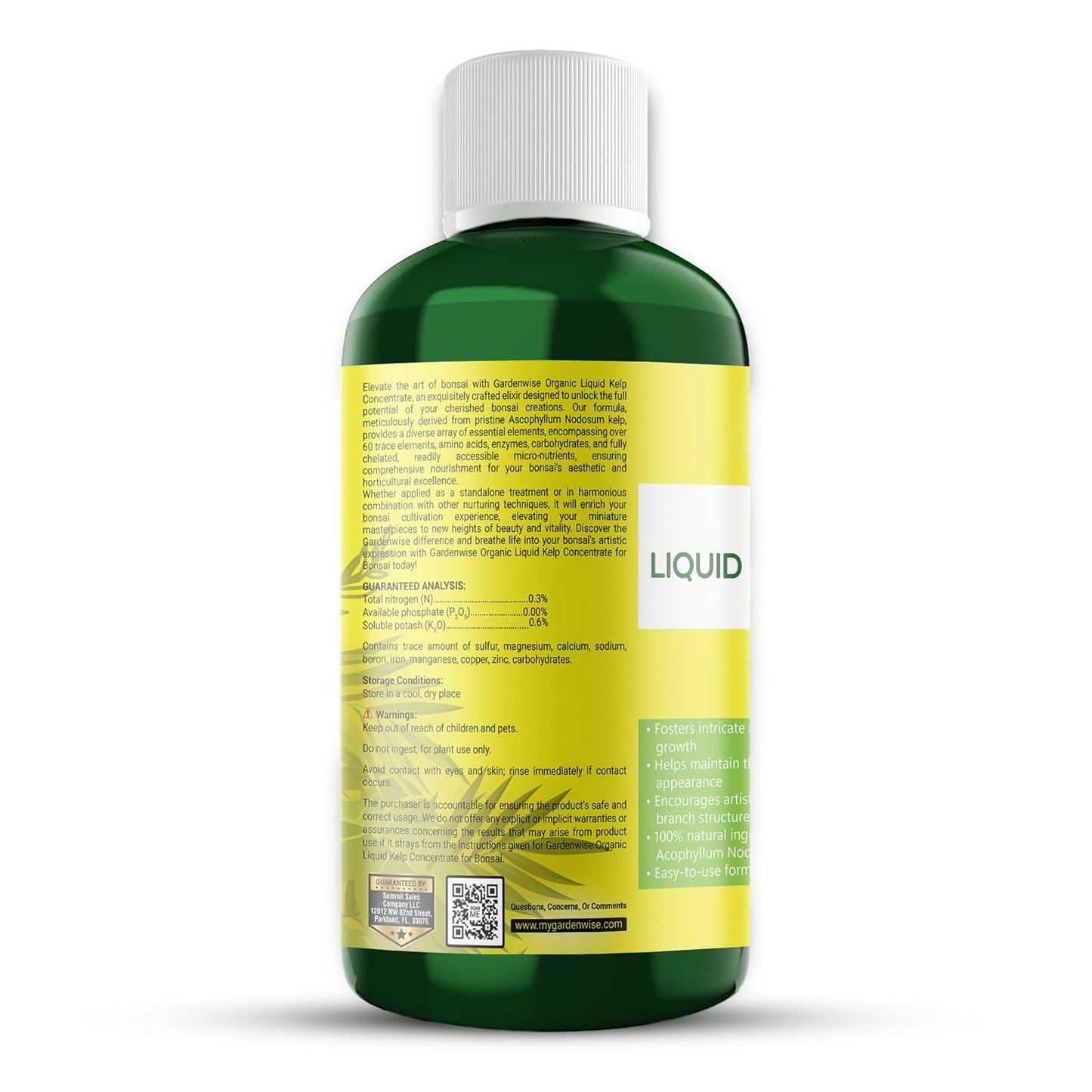 Organic Premium Seaweed Fertilizer for All Bonsai - Liquid Kelp Plant Food - Nutrient-Rich Liquid Plant Food & Soil Enhancer for Growth Control (32 OZ)