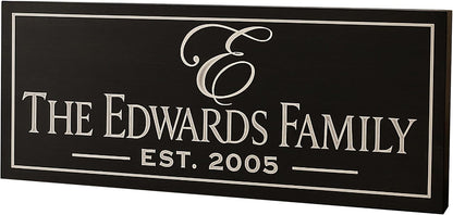 Personalized Carved Wood Family Name Sign With Established Date