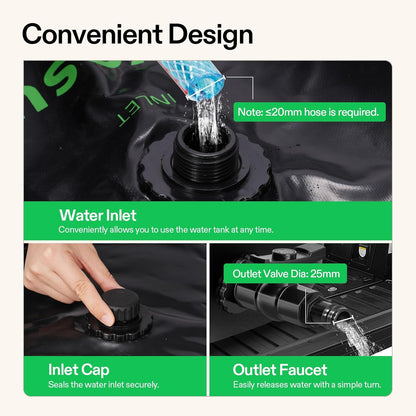 VIVOSUN 240 L/64 Gal Water Bladder, Foldable and Portable Water Storage Bag for RV, Camping, Garden Watering, Agricultural Irrigation, Drought Resistance, Firefighting