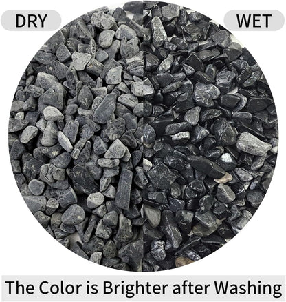 10LB Black Pea Gravel for Landscaping, 3/8 Inch Black Pebbles for Plants Cactus Succulent Fish Tank and Garden Black Stones