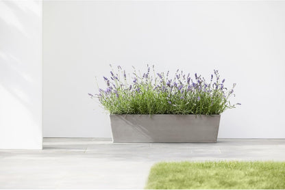 Ecopots Bruges Durable Modern Rectangular Indoor/Outdoor Recycled-Based Composite Flower Pot Planter, Taupe, 21.5"