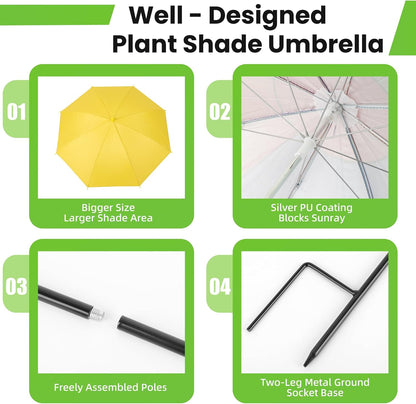 Plant Umbrellas for Outdoor Plants，3 Pack Garden Umbrella Shade for Potted Plants and Garden Beds，23.6" Sun Shade Covers