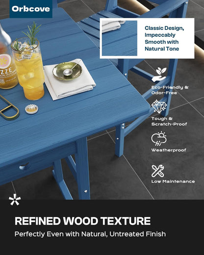 Adirondack Outdoor Bar Table, Durable HDPE Composite, Weather Resistant, Easy to Clean, Perfect for Backyard and Poolside Use, Navy Blue