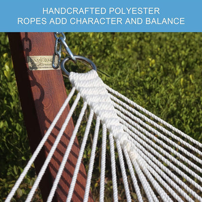 Lazy Daze Hammocks 12 FT Double Quilted Fabric Hammock with Spreader Bars and Detachable Pillow, 2 Person Hammock for Outdoor Patio Backyard Poolside, 450 LBS Weight Capacity, Blue Floral,HM003648