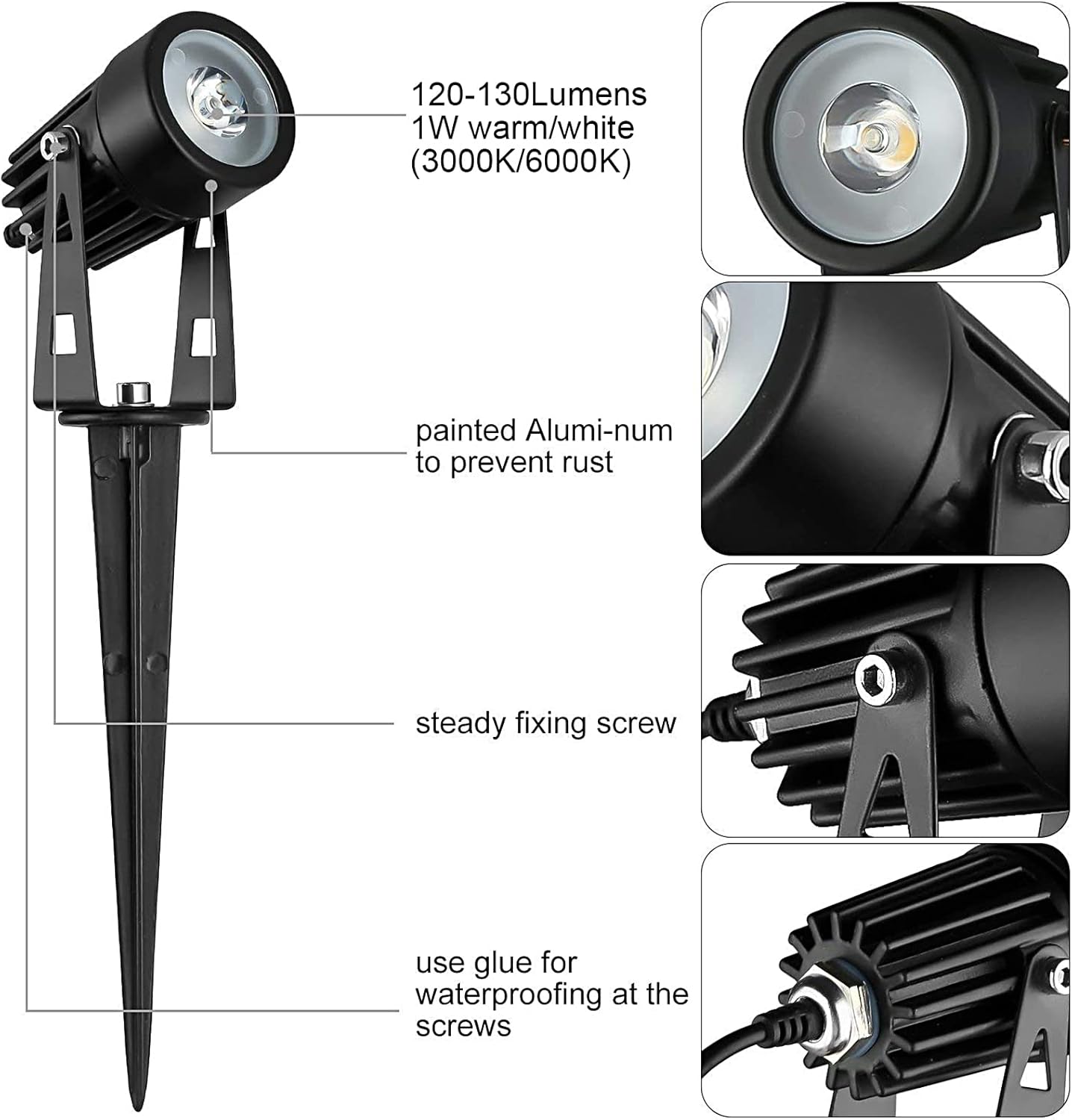 DINGLILIGHTING LED Solar Landscape Spotlights, Waterproof Solar Powered Wall Lights 2-in-1 Outdoor Solar Landscaping Light for Yard Garden Driveway Porch Walkway Pool Patio Warm Lighting