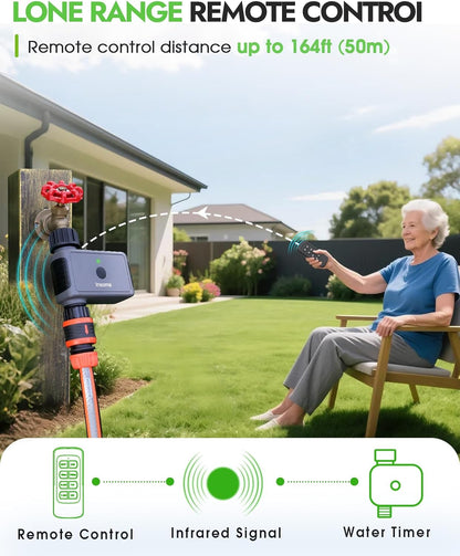 Insoma Sprinkler Timer with Remote Control, Water Hose Timers, Turns Water Off Automatically, Up to 120 Minutes of Run Time, Irrigation Timer for Lawn, Drip, Soaker Hose, and Garden, 1 Outlet