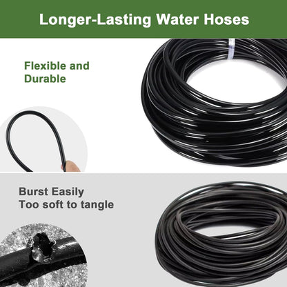 Drip Irrigation Kit for Garden, Quick-Connect Raised Bed Watering System with 1/2" & 1/4" 150FT, Plant Accessories, Drip Line Kit for Greenhouse, Sistema De Riego Por Goteo