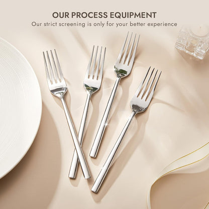KINGSTONE Dinner Forks Set, 16-Piece Silverware Flatware Cutlery Dessert Forks (8.3-Inch), Forged Food-Grade Stainless Steel, Mirror Finish & Dishwasher Safe, Use for Kitchen, Home, Wedding, Party