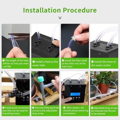 Automatic Watering System for Potted Plants | Indoor Plant Waterer with 30-Day Timer, Dual Self-Priming Pumps, Drip Irrigation Kit for 20 Plants