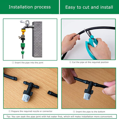 100ft 1/4 inch Drip Irrigation Tubing, Blank Distribution Line Water Hose Garden Watering Tube for Garden Irrigation System