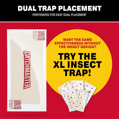 Catchmaster Crawling Insect Trap XL Giant Glue Traps 20-PK, Adhesive Bug Catcher, Spider, Cricket, Ant & Roach Traps for Home, Bulk Insect Glue Boards for House & Garage, Pest Control for Home