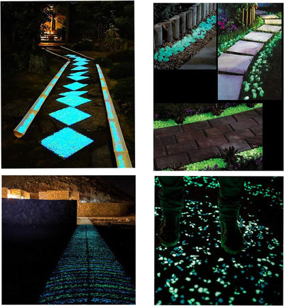 Oubest Glow in The Dark Pebbles/Glow Stones/Glowing Rocks Green Decor for Garden/Fish Tank/Aquarium/Walkway/Driveway/Plant Pots/Bonsai (200, Green)