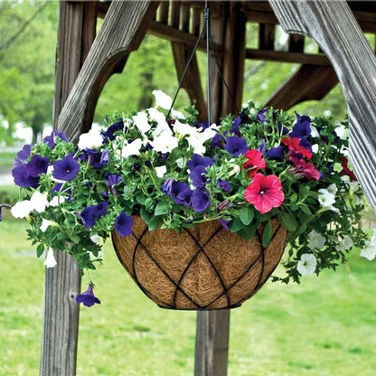 16" Round Coco Liner for Hanging Planter, 4Pcs, 100% Natural Coconut Coir Liner, Promotes Air Circulation & Water Retention, Ideal for Flower Plants & Garden Decorations