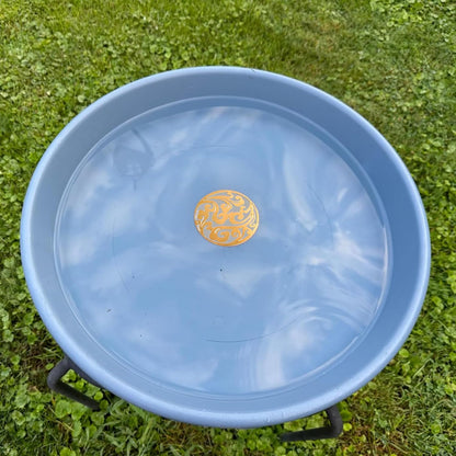 Copper Bird Bath Purification Disk, Water Wiggler for Bird Bath, Bird Bath Copper Disk, 1mm Reinforced 99% Pure Copper Cleaning Disk, Universal Fit for Outdoor Birdbaths, 4 Inch in Diameter (G)